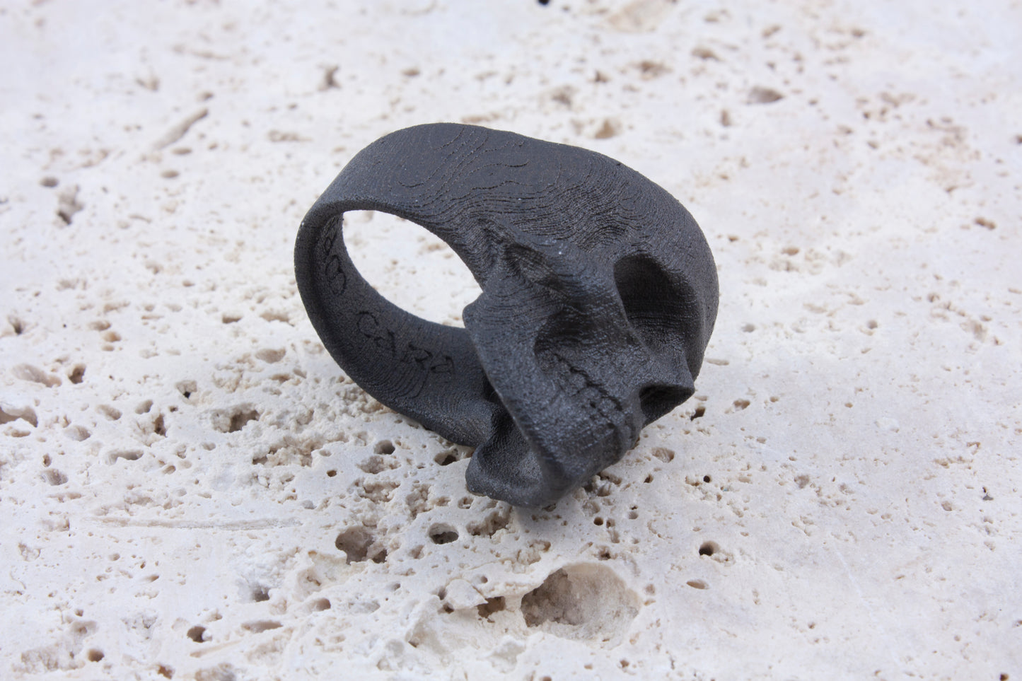 Blackened Steel Yorick Memento Mori Full Skull Ring