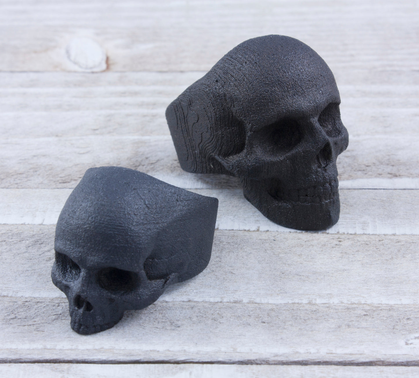 Blackened Steel Yorick Memento Mori Skull Ring