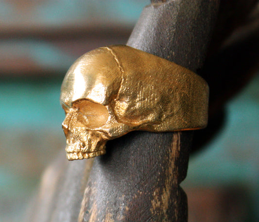 Brass Yorick Memento Mori Skull Ring