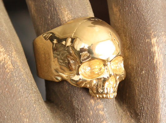 14k Gold Plated Yorick Memento Mori Skull Ring