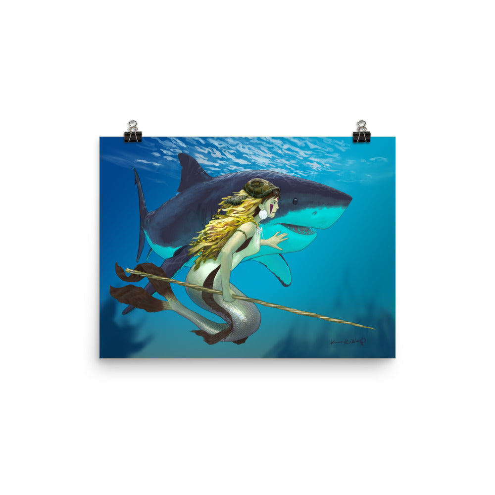 if mononoke was a mermaid art poster