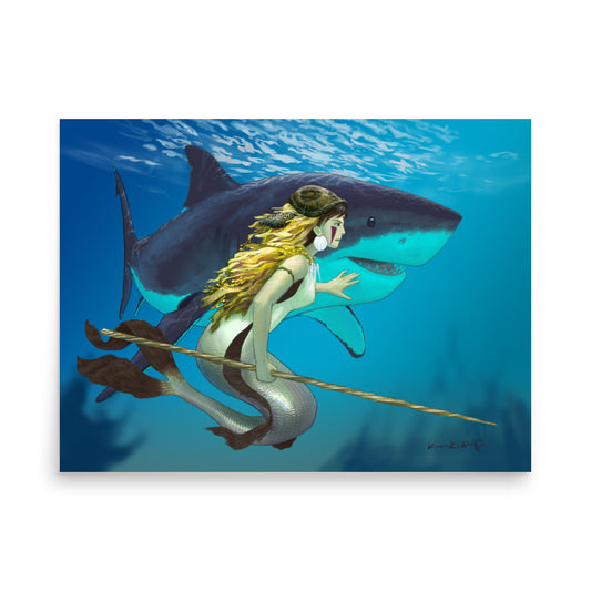 if mononoke was a mermaid art print