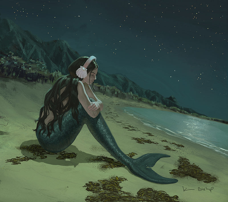 Sad Mermaid 14"x12" Print