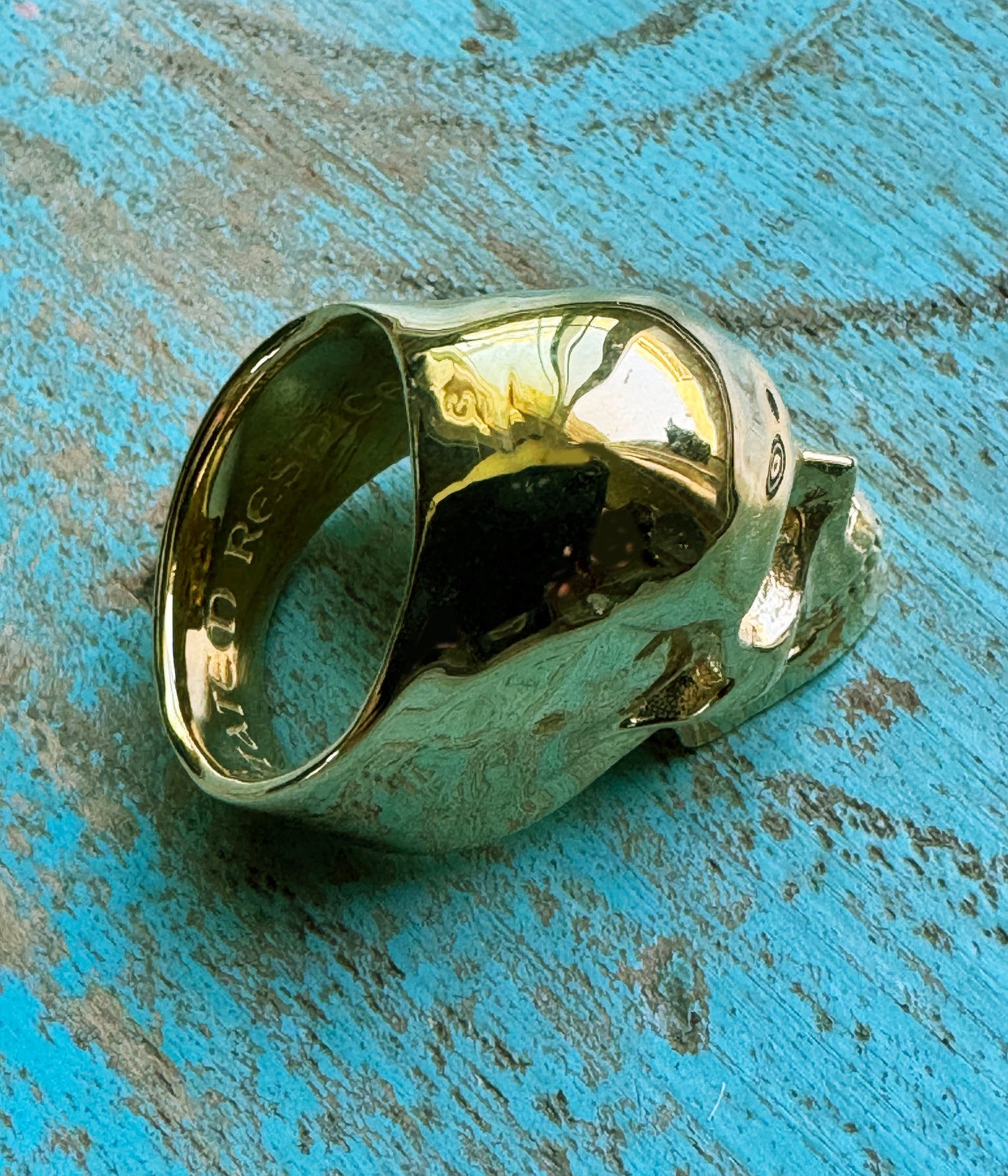 14k Gold Plated Yorick Memento Mori Full Skull Ring