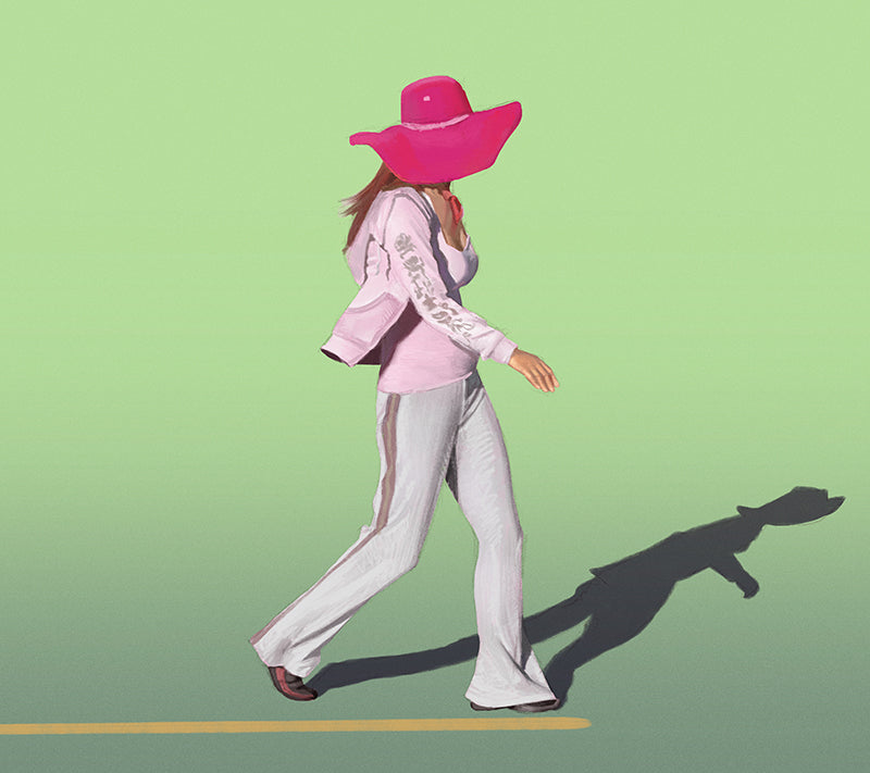 'pink gallon hat' from #peopleofcrosswalks