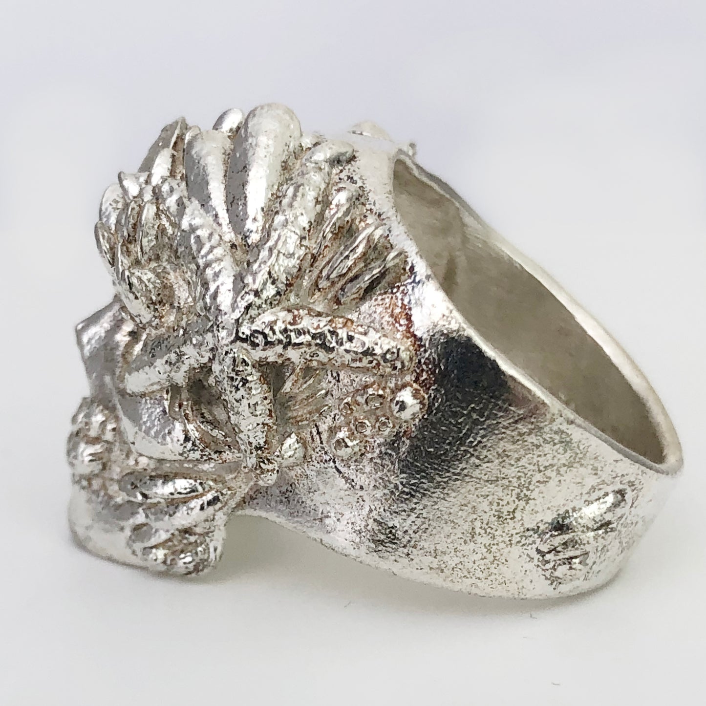 Mermaid Sealife Pirate Full Skull Ring