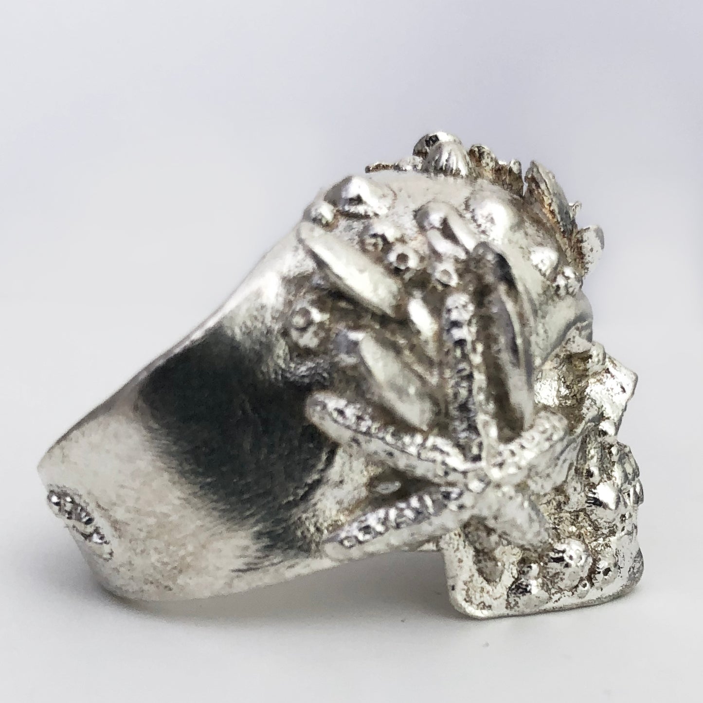 Mermaid Sealife Pirate Full Skull Ring