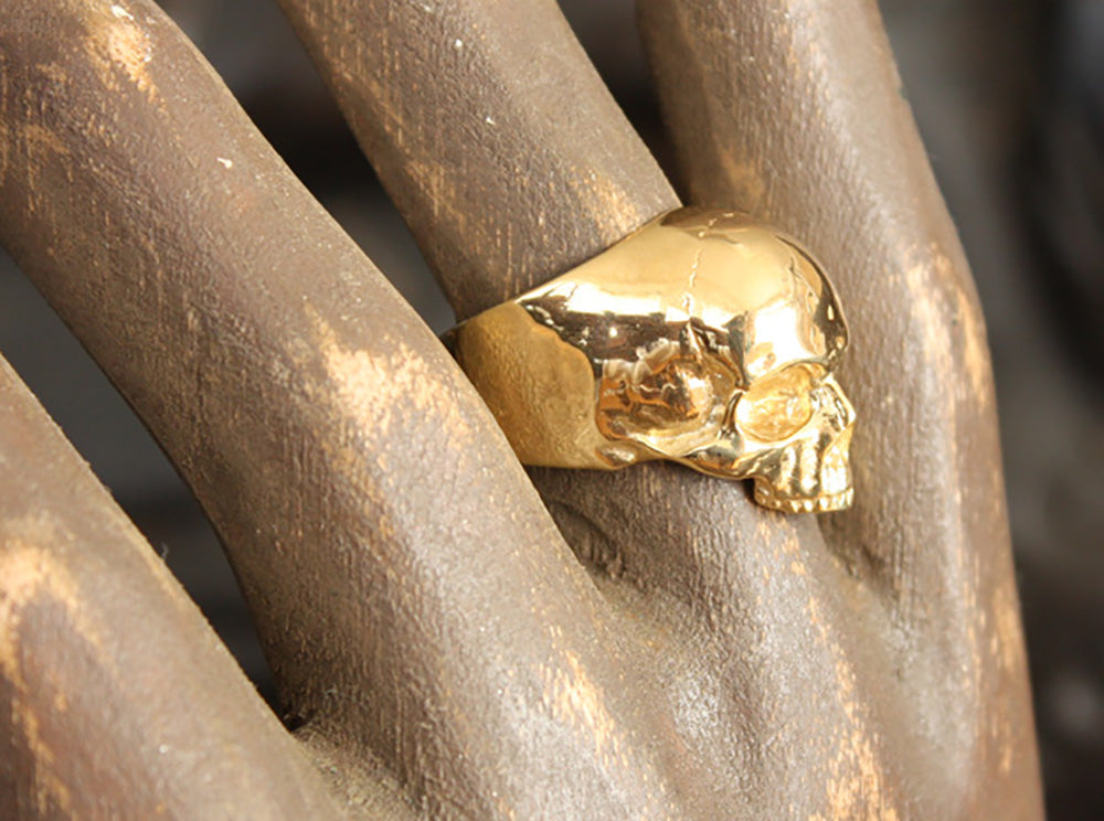 14k Gold Plated Yorick Memento Mori Skull Ring