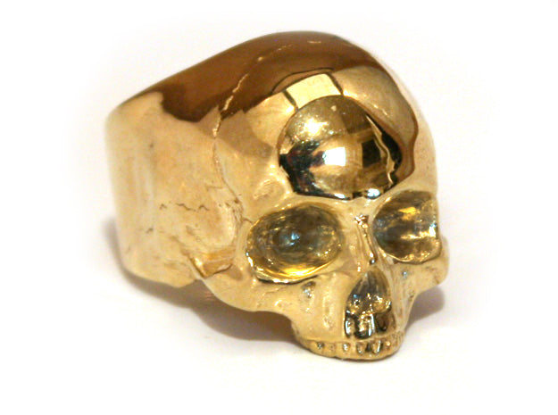 14k Gold Plated Yorick Memento Mori Skull Ring