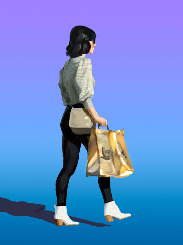 'girl with the golden bag' from #peopleofcrosswalks