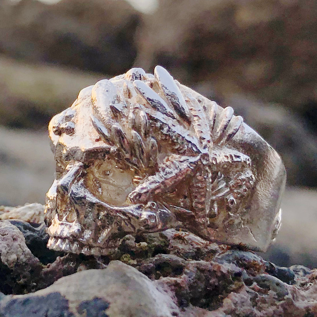 Mermaid Sealife Pirate Skull Ring